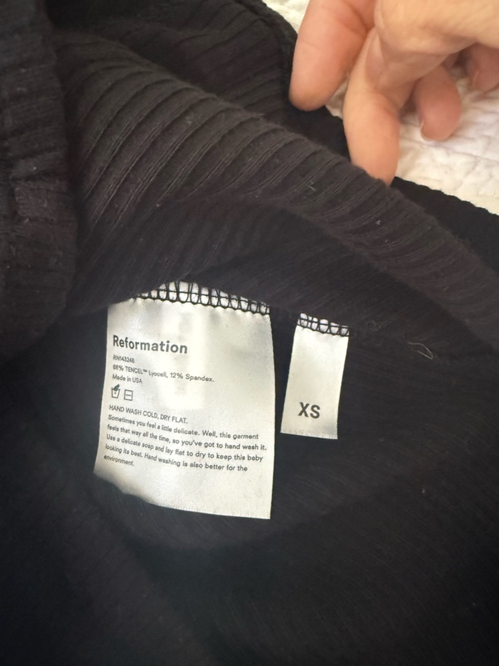 Reformation Virgil Knit Top XS Black - Picture 6 of 6